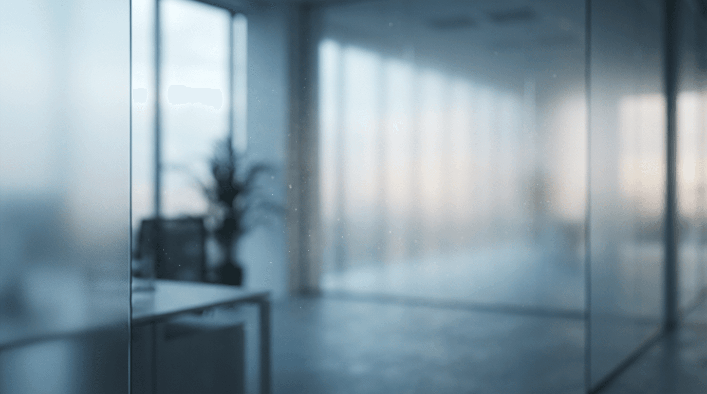 Abstract deep navy and warm neutral background representing a premium executive environment